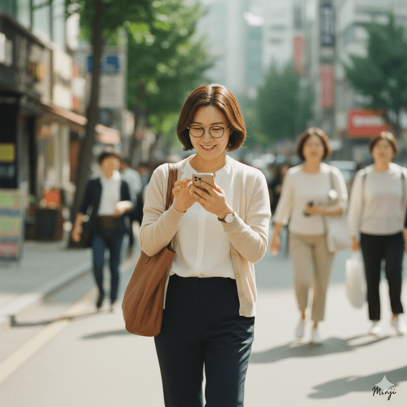 밝은 표정의 사회복지사